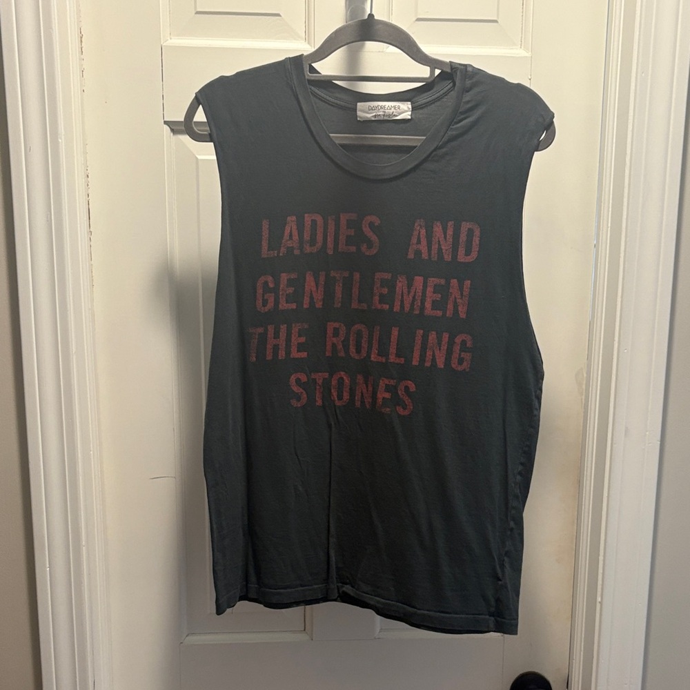Free People Black and Red Graphic Muscle Tee